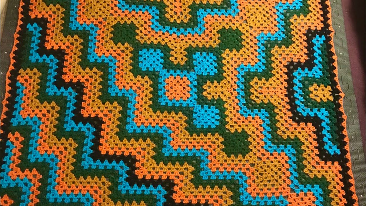 3prong ripple style crochet blanket pt1