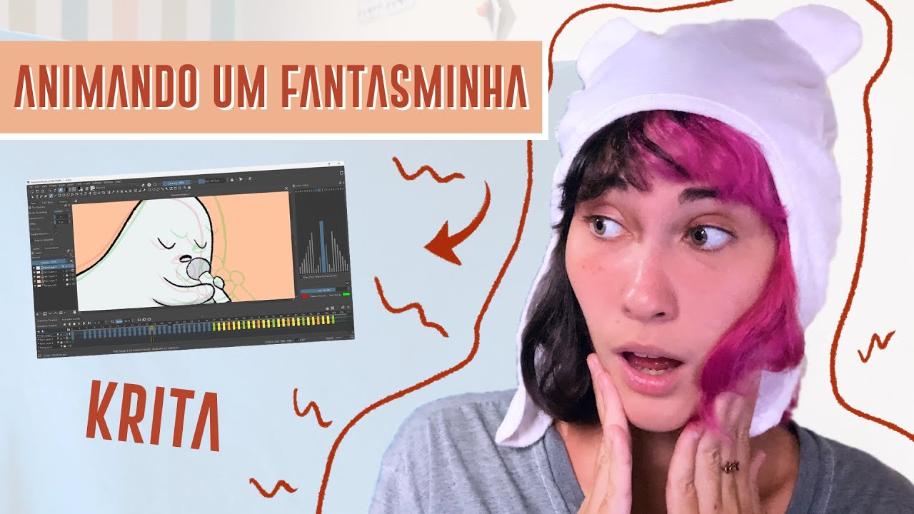 ANIMANDO UM FANTASMINHA NO KRITA!! (SPEEDPAINT) | Ana Paula Reis