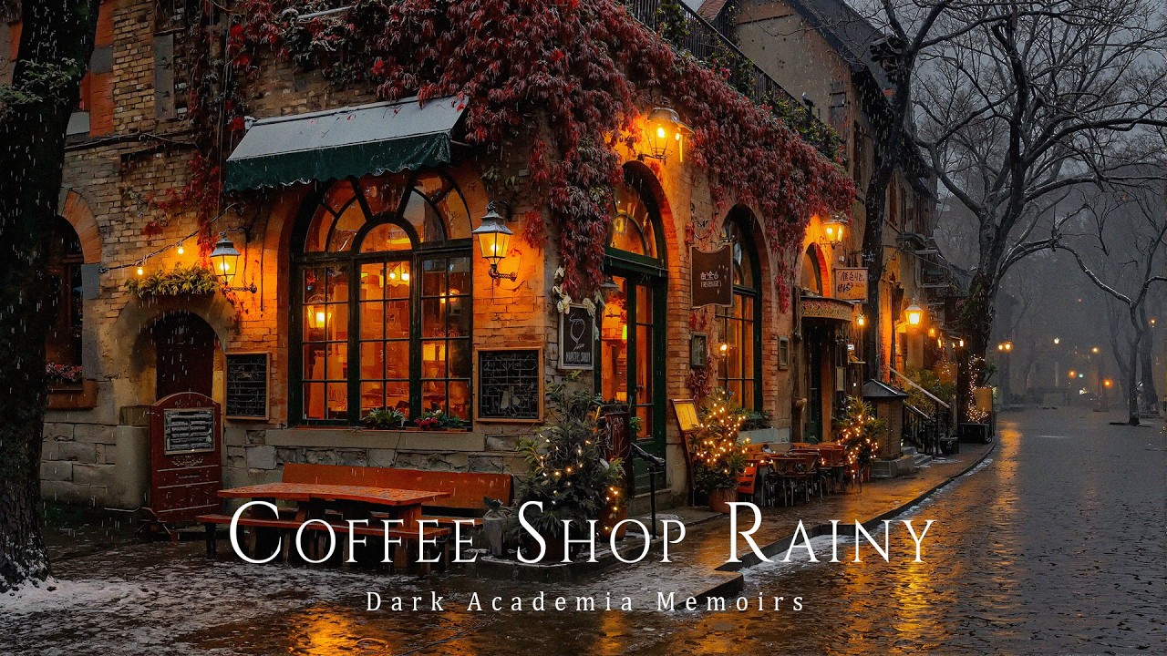 You Take Shelter in a Lantern-Lit Ivy-Covered Coffee Shop on a Rainy Spring Night | Dark Academia