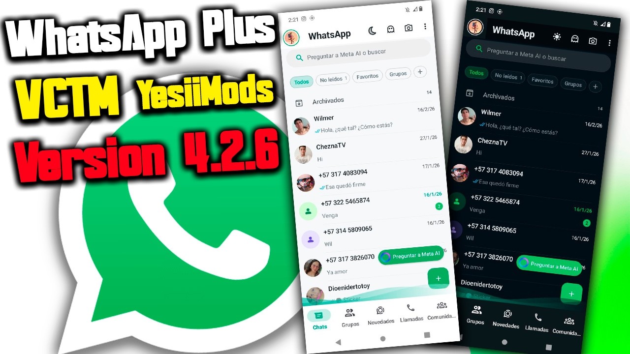 Nuevo WhatsApp Plus VCTM V4.2.6 de YesiiMods - Todas las VERSIONES