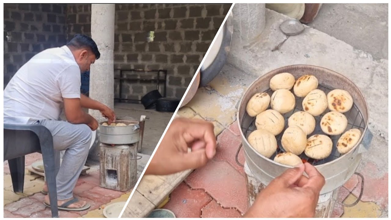 कोयले की सगड़ी पर बनाई दाल बाटी का प्रसाद || सिंपल मार्ग सेवाश्रम || Simple Marg