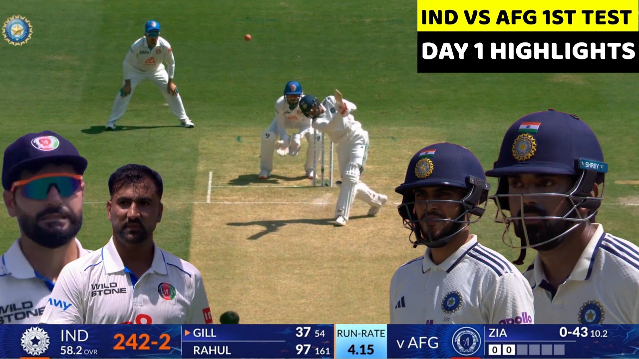 IND vs AFG 1st Test Day 1 Full Highlights | India vs Afghanistan 1st Test Match Day 1 Full Highlight