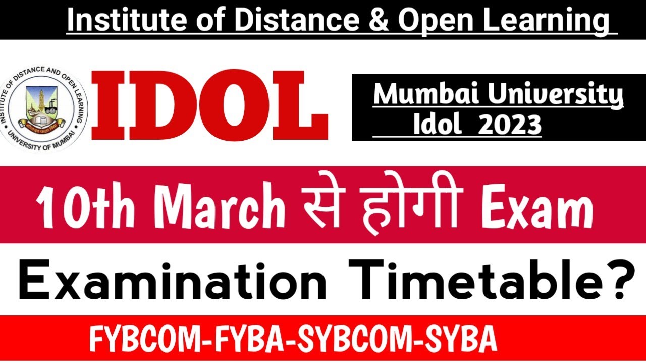 Idol Revised Examination Date 2023| Idol Examination Update|Mumbai University