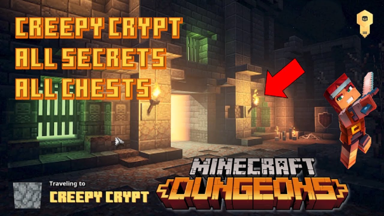 CREEPY CRYPT 100% - All Secrets, All Chests MINECRAFT DUNGEONS