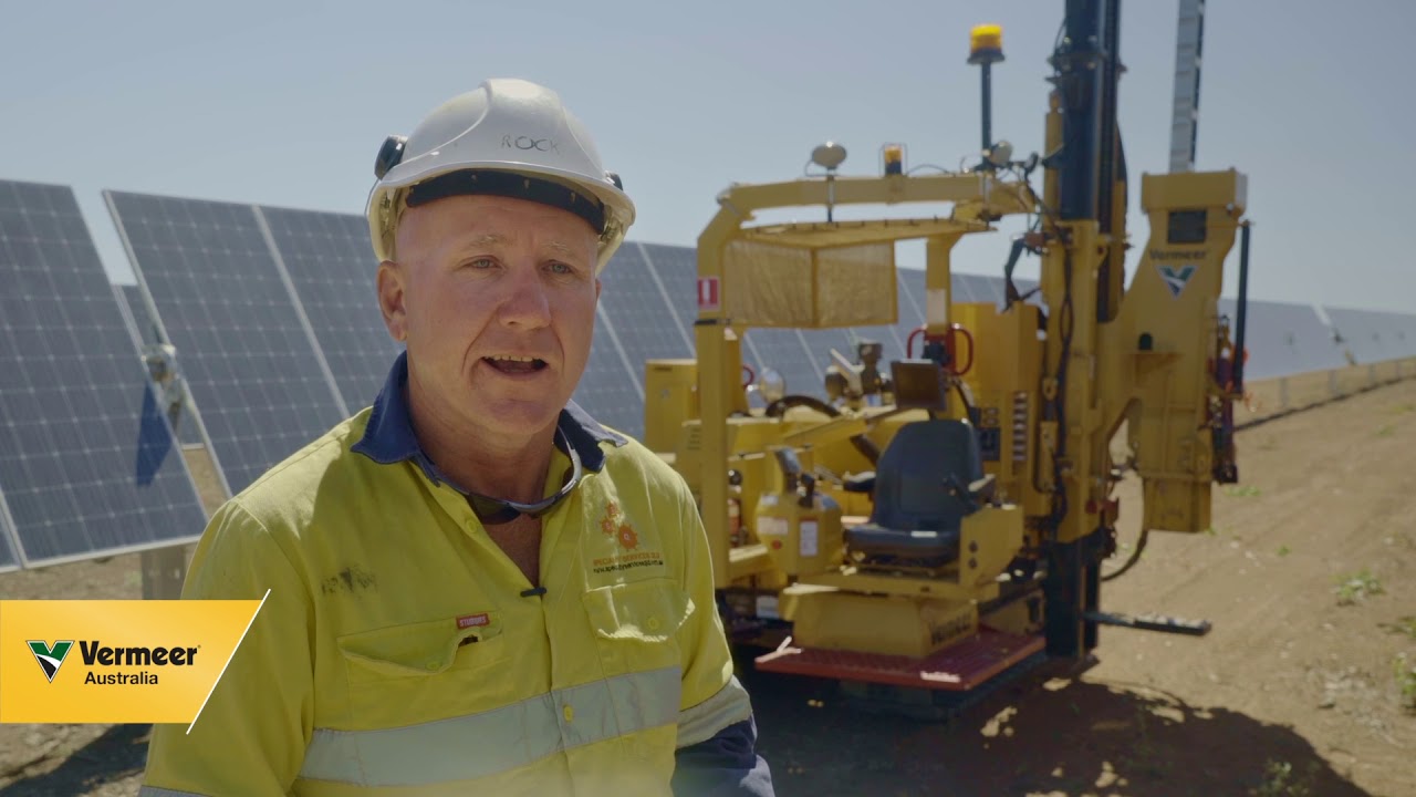 Vermeer PD10 Solar Pile Drivers at Rugby Run Solar Farm, Moranbah, Australia