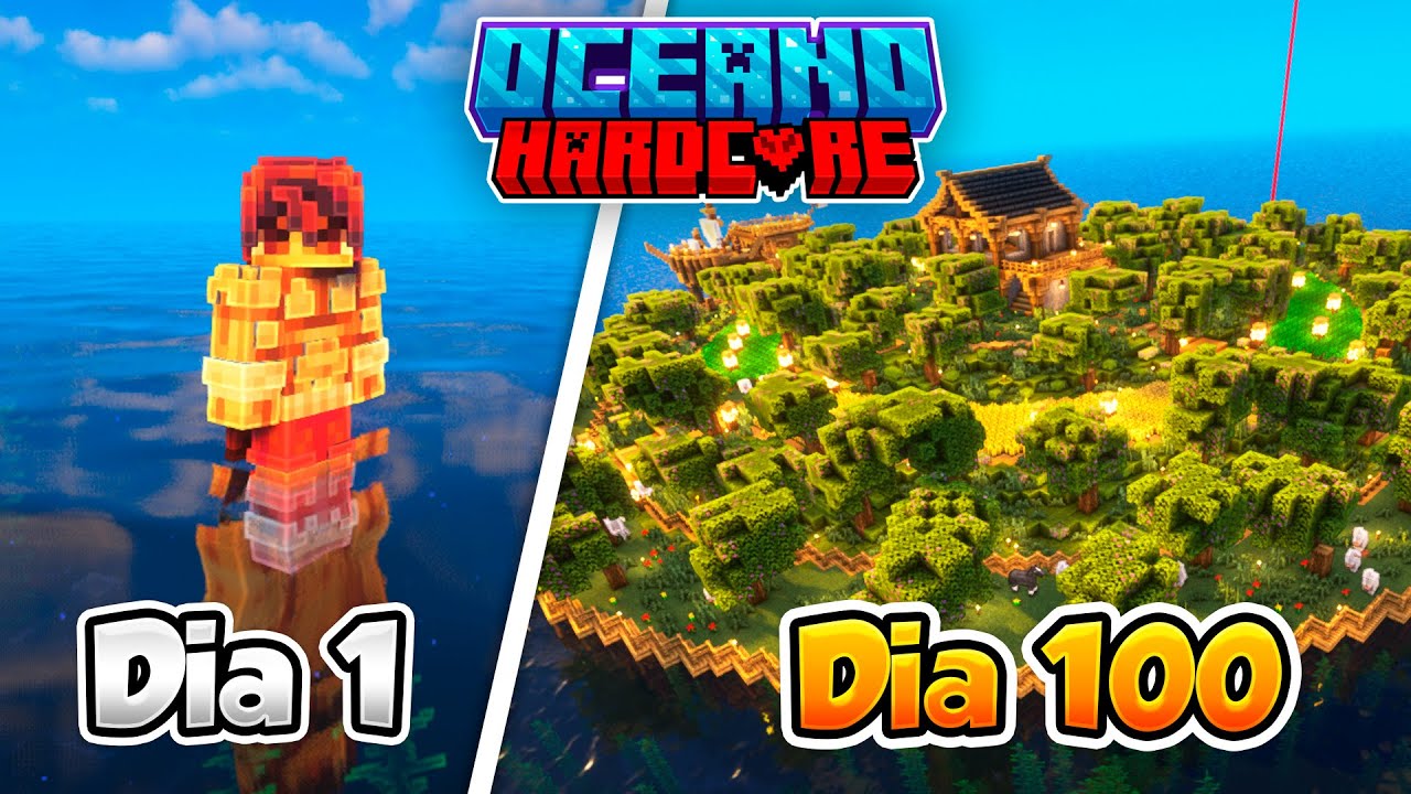 Sobreviví 100 DÍAS En Un Mundo de SOLO Océano en Minecraft Hardcore