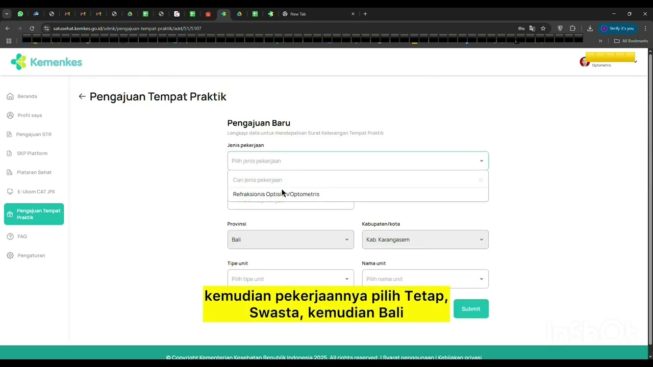 Cara Pengajuan Surat Izin Praktik (SIP) di SatuSehat / Pengajuan SIPRO