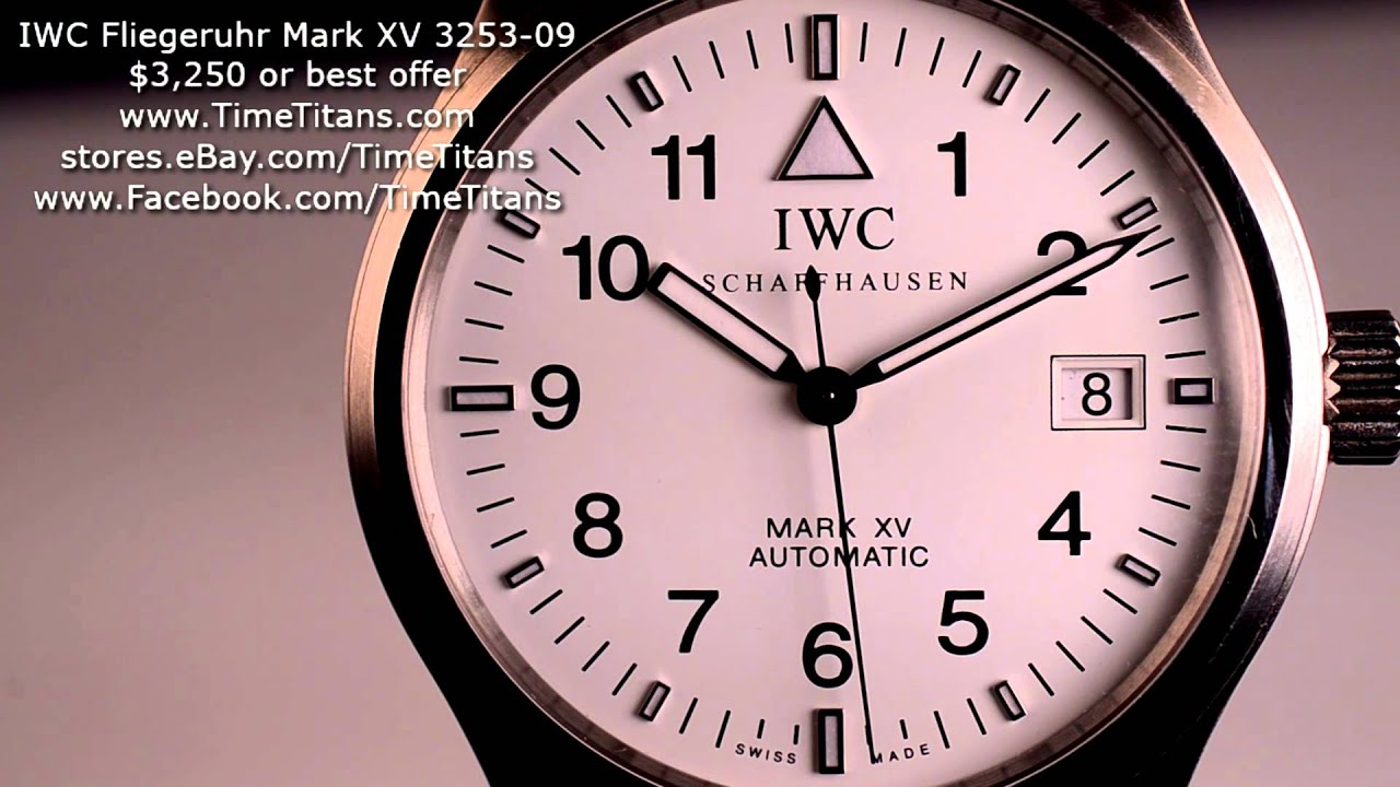 IWC Fliegeruhr Mark XV IW325309 3253-09 White Dial Pilot Automatic Cal. 30110 39MM