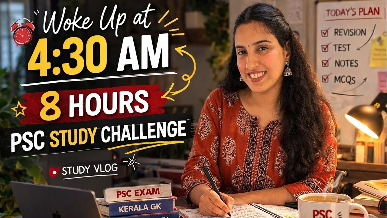 Waking Up at 4:30 AM | 8 Hour PSC Study Challenge | Realistic Study Vlog