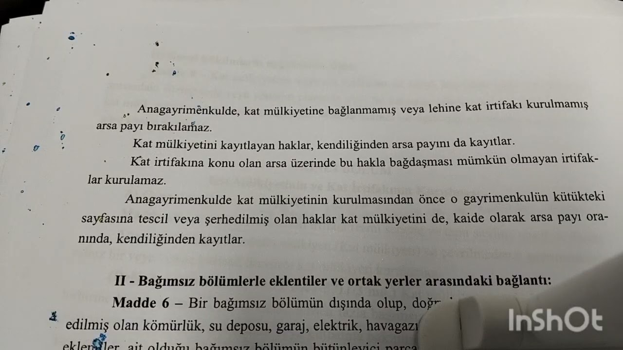 634 Sayılı Kat Mülkiyeti Kanunu Bölüm 1
