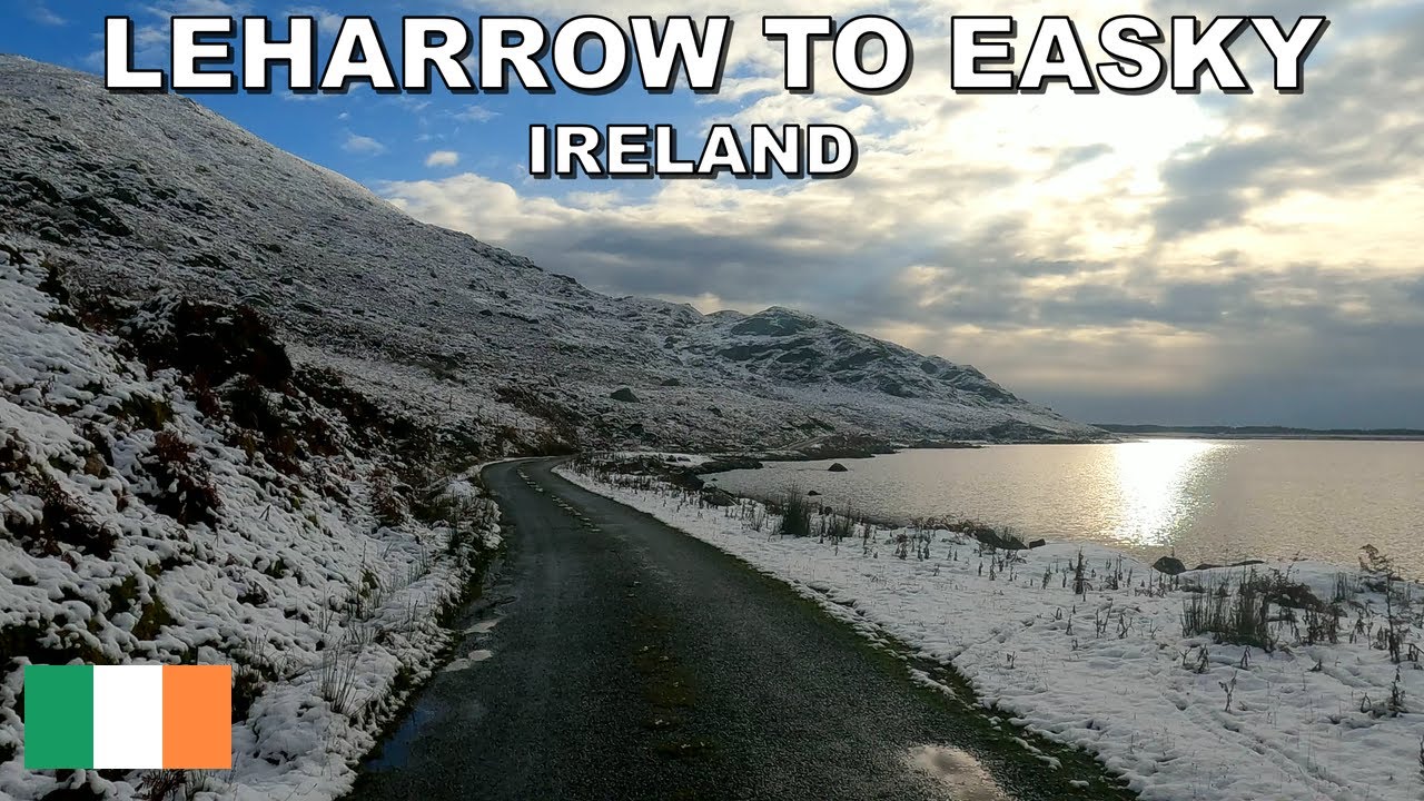 DRIVING from LEHARROW to EASKY LOUGH in IRELAND on SNOWY DAY * 4K (60fps)