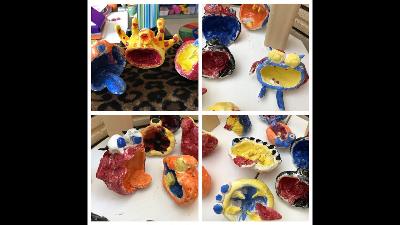 Clay Techniques for Kids: Pinch Pot Monsters - 2nd grade art