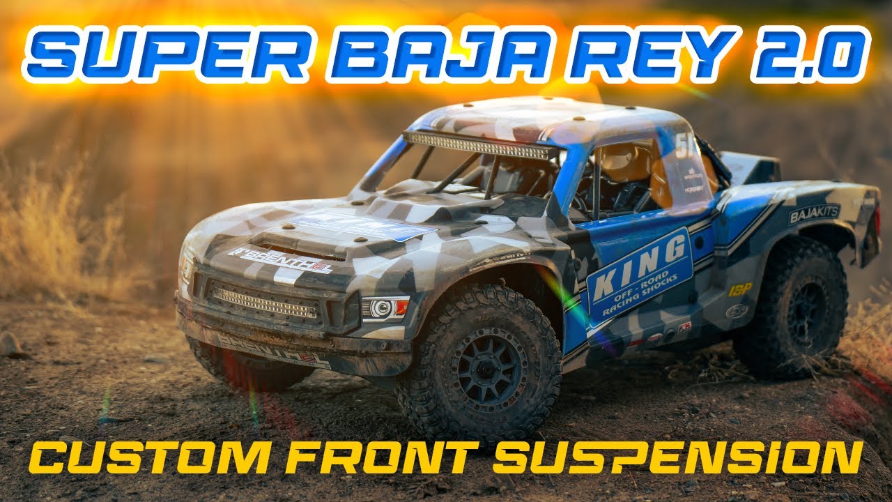 Losi Super Baja Rey 2.0 Custom Front Suspension - Titanium Shock Tower + Super Rock Rey Front Shocks