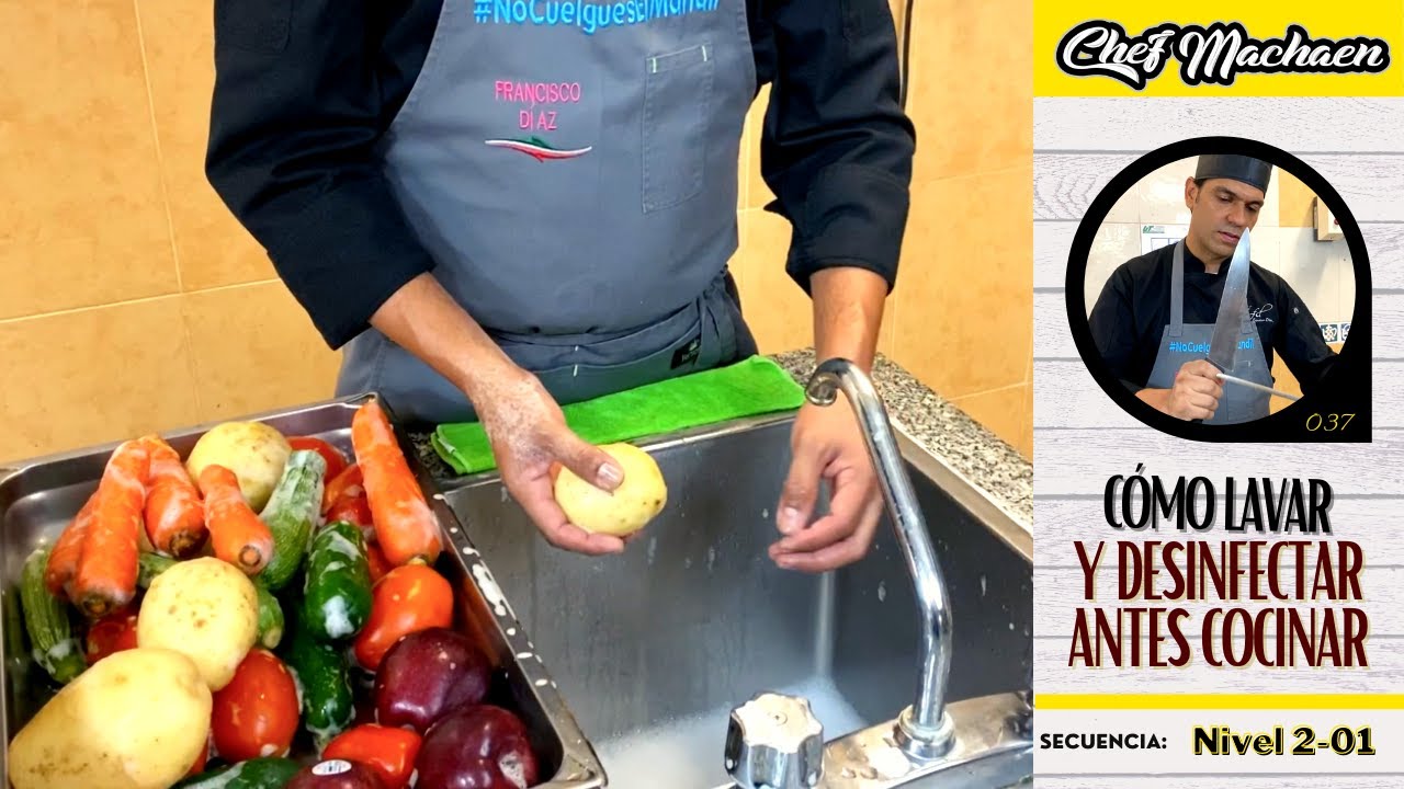 Lavar y desinfectar verduras | Afilar el Cuchillo | Curso de Cocina Profesional | Nivel2-01