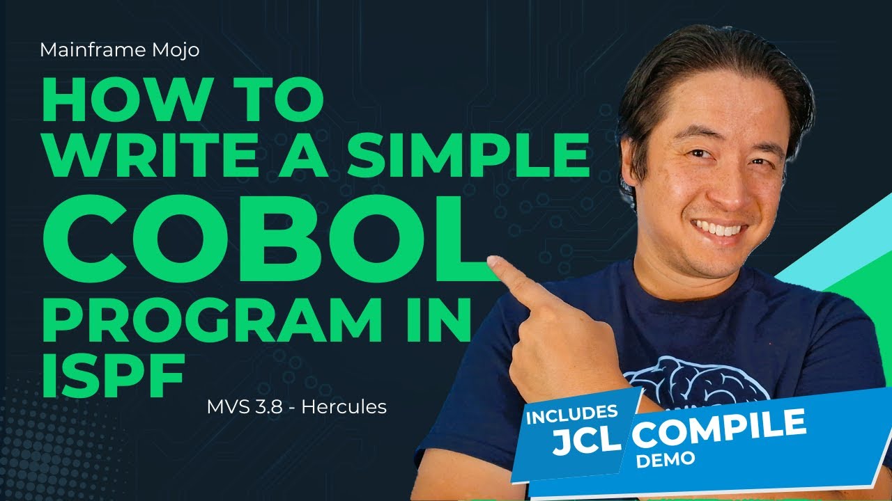 How to write a simple COBOL program using ISPF  At the end there is a JCL Compile Demo