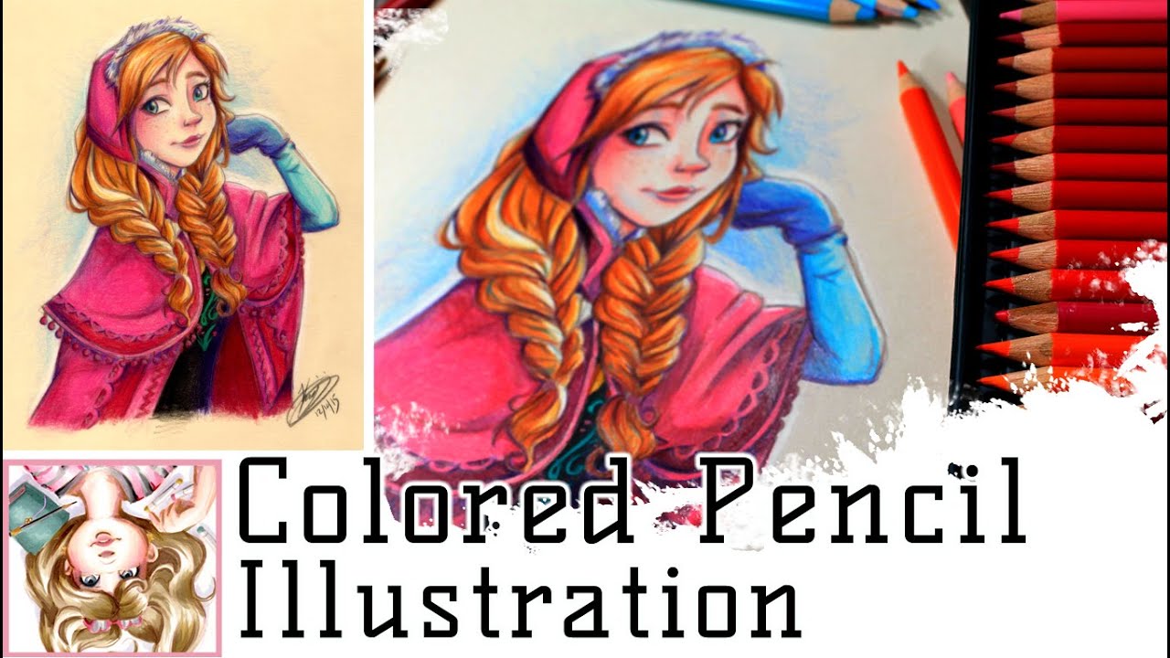 ANNA - Polychromos Colored Pencil Illustration - Disney's Frozen