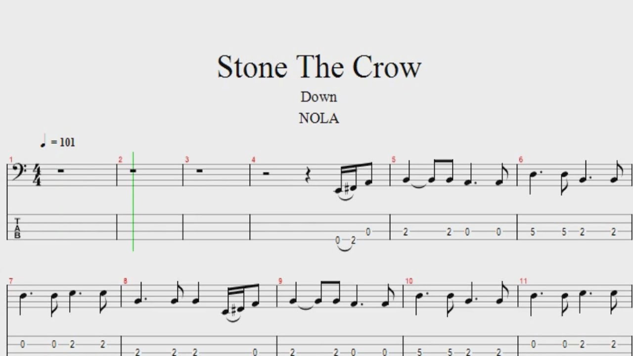 Down Stone the Crow - Bass Tab