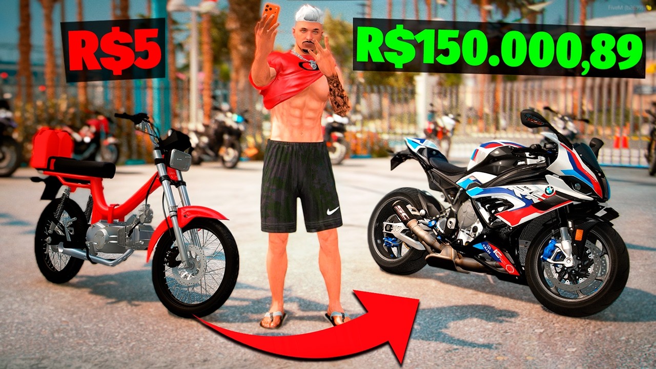 TROQUEI UMA MOTO HUMILDE EM UMA MOTO SUPER CARA NO GTA 5!!🤩
