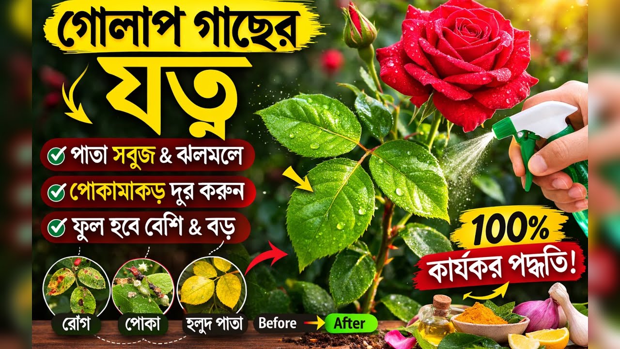 Rose plant leaves treatment , rose plant care in march , rose plant care , গোলাপ গাছের যত্ন 🌹#rose 