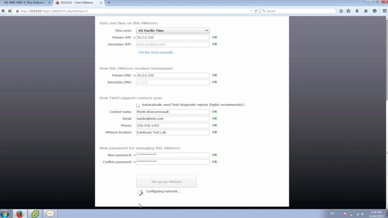 Tintri VMstore Setup