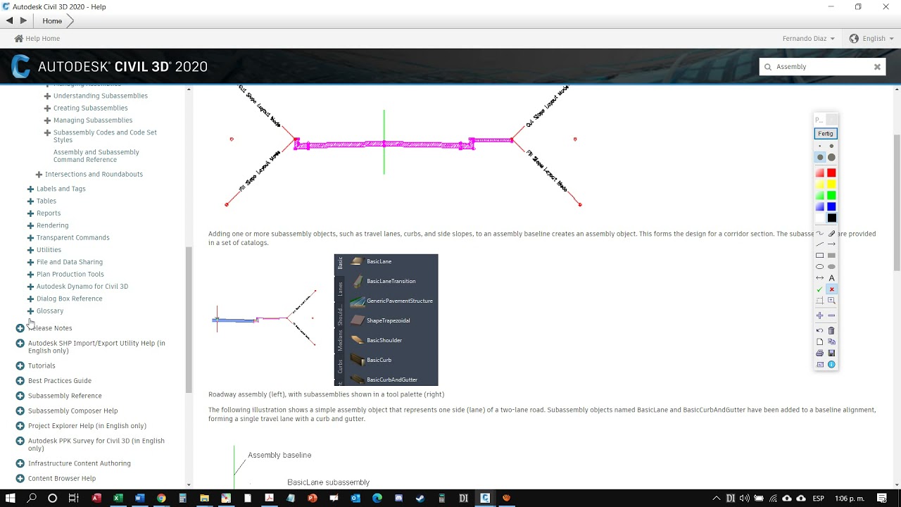 Crear un corredor y explicación códigos en Civil 3d