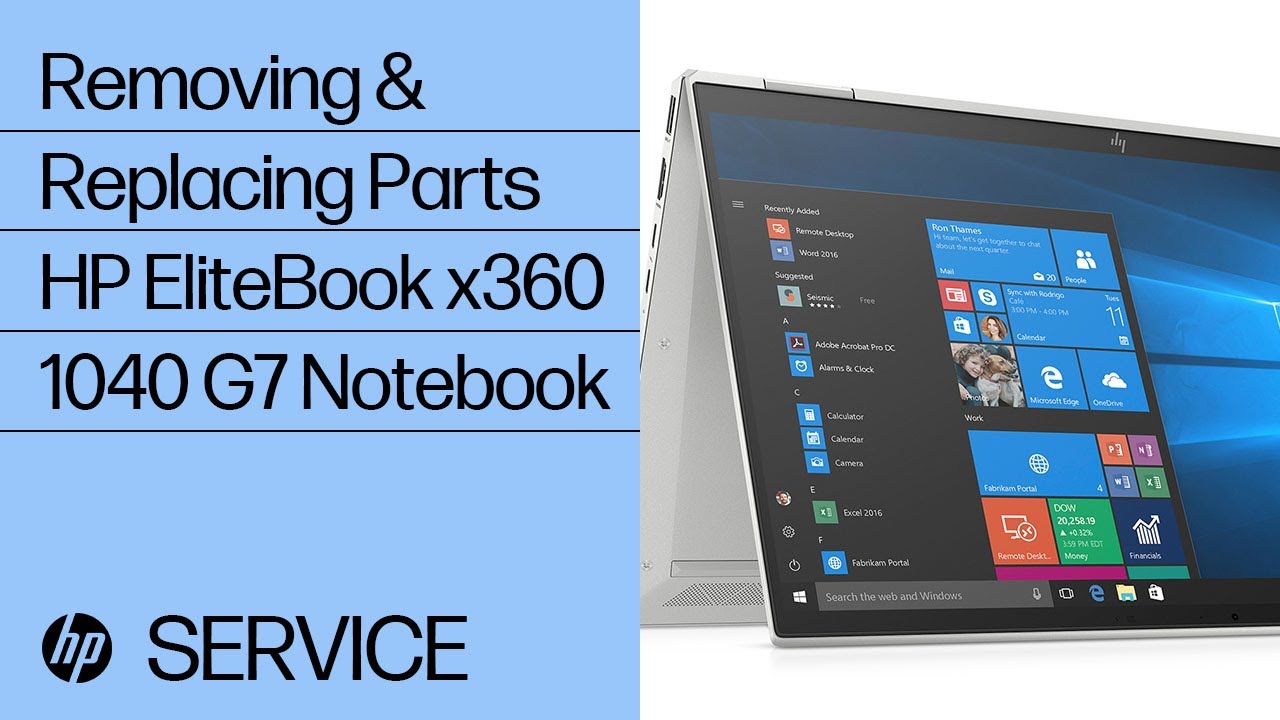 Removing & replacing parts for HP EliteBook x360 1040 G7 | HP Computer Service
