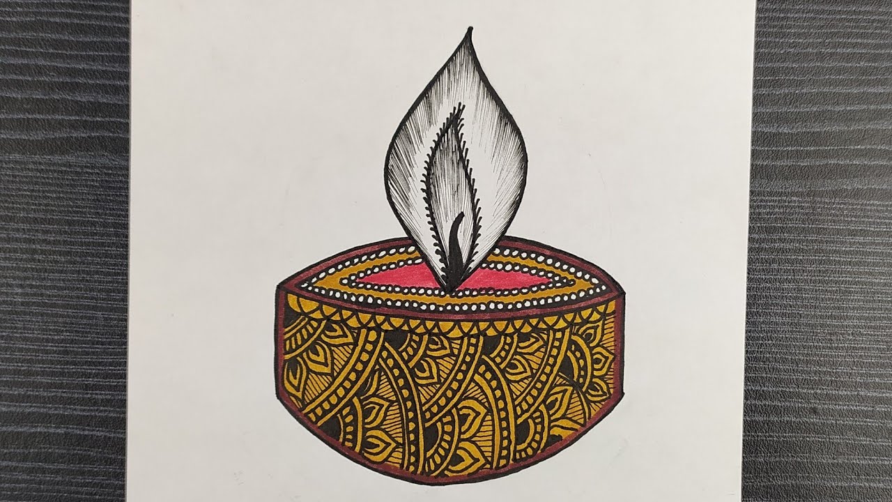 Diwali Diya Doodle Art || Easy & Beautiful Diya Drawing || Doodle Diya Drawing || Doodle Art