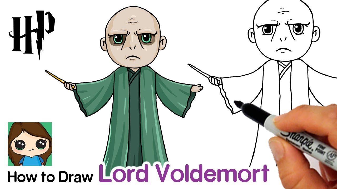 How to Draw Lord Voldemort 🐍 Harry Potter