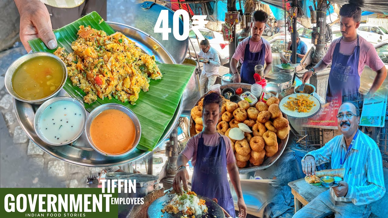 GOV Employees TIFFIN Spot | Potato ODLI Fry With Chutney | Dosa | 40₹ Only | @IndianFoodStories1 
