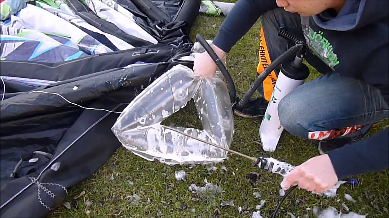 Kite Bladder Reparatur Schulung  Bladder repair Tutorial