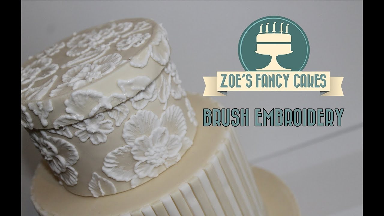 How to: Brush embroidery cake decorating How To Tutorial Zoes Fancy Cakes
