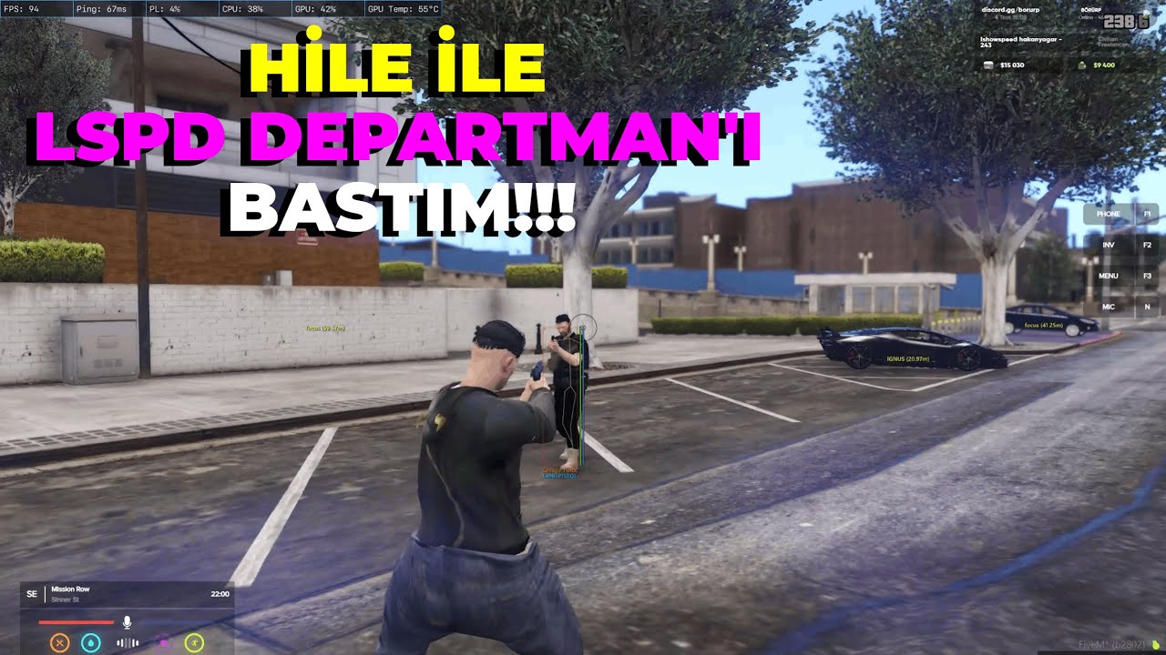 BANA OBEZ DİYEN PD Yİ VURUP DEPARTMANINI BASTIM (FİVEM HİLE TROLL)