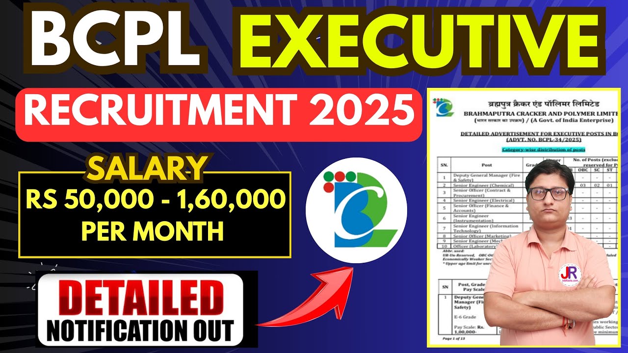 BCPL Recruitment 2025 | BCPL Executive New Vacancy 2025 | BCPL Senior Engineer Recruitment 2025 Out