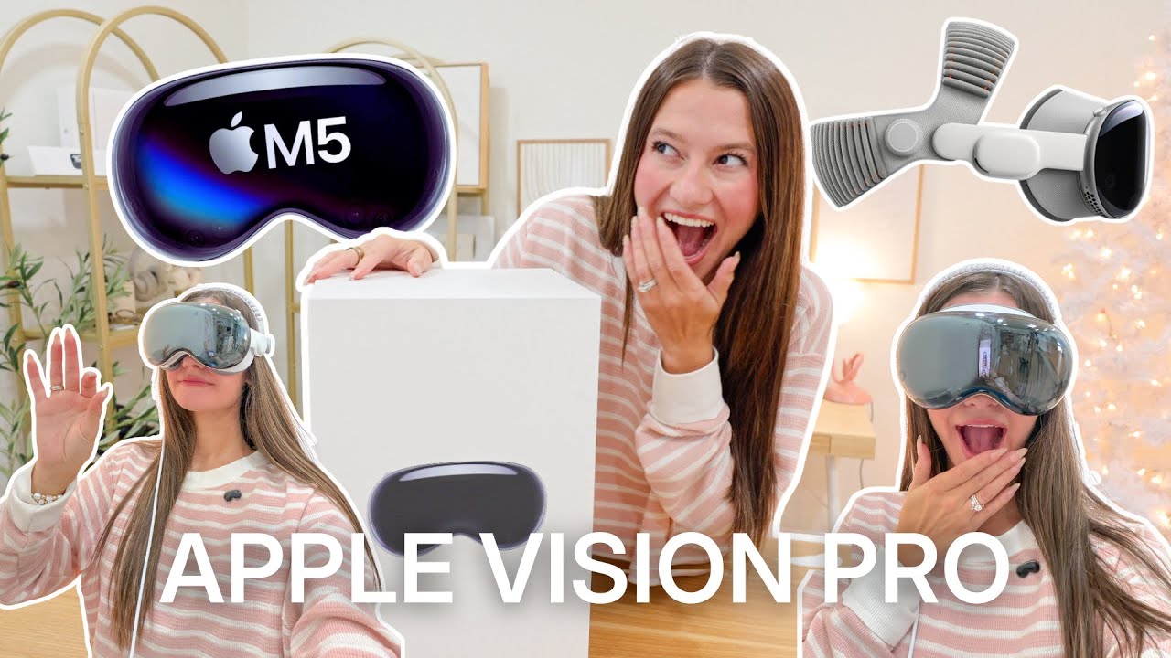 i tried APPLE VISION PRO! 😳  unboxing, first reactions, trying cool apps! *IT'S INSANE*