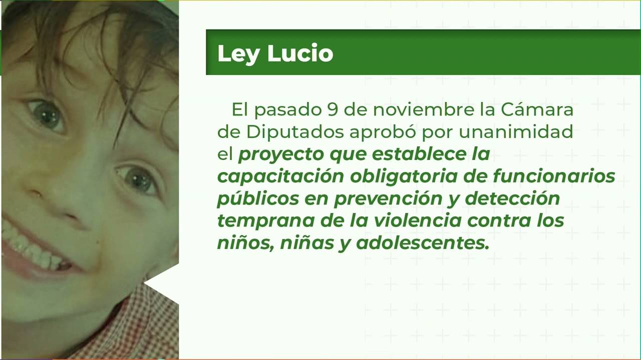 Ley Lucio, una norma para prevenir y concientizar sobre el maltrato y la violencia contra  infancias