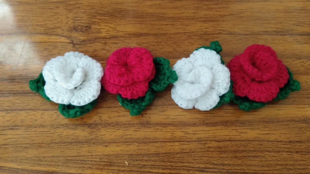 How to Crochet Mini Rose 🌹in 5 MINUTES !Eeasy and Fast step by step 