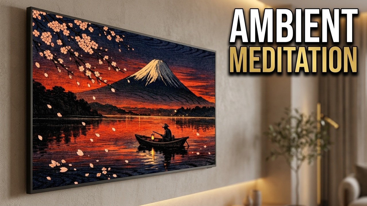 The Lone Fisherman at Dusk | Japanese Woodblock Art | 1 Hour 4K Ambient Display for Samsung Frame TV