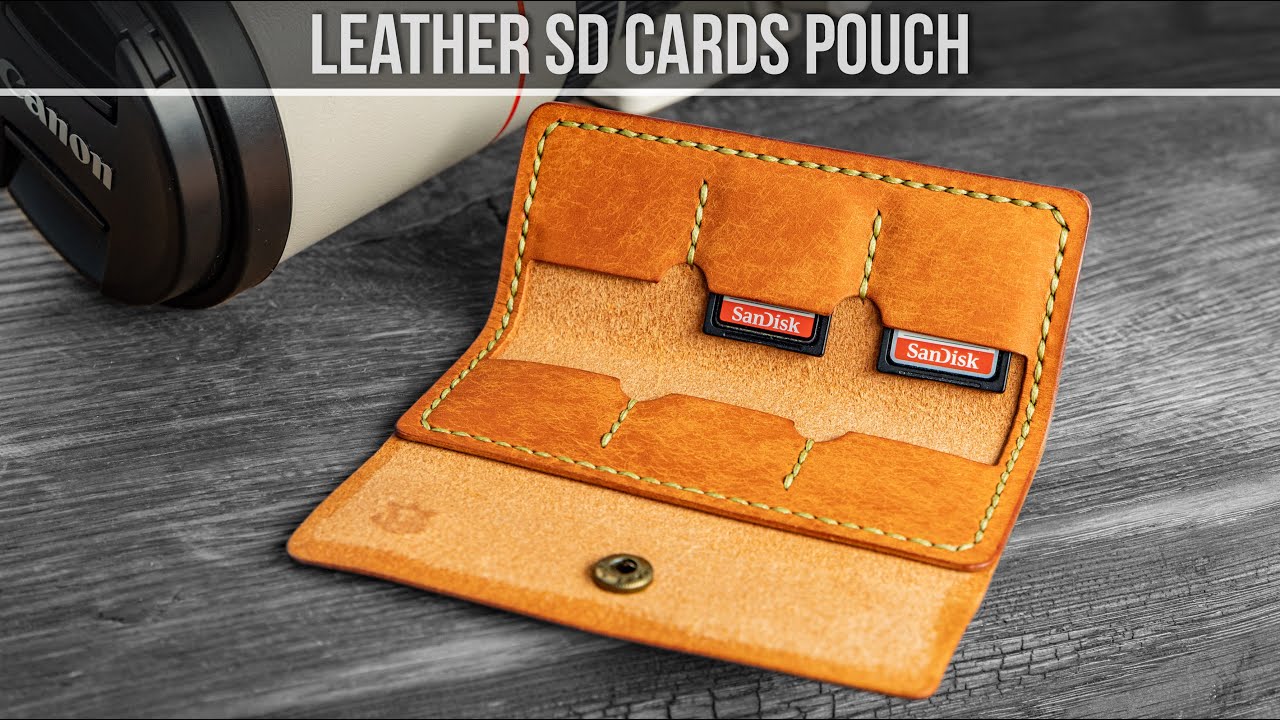 Lets make Leather SD Cards pouch💾 [PDF Pattern] 
