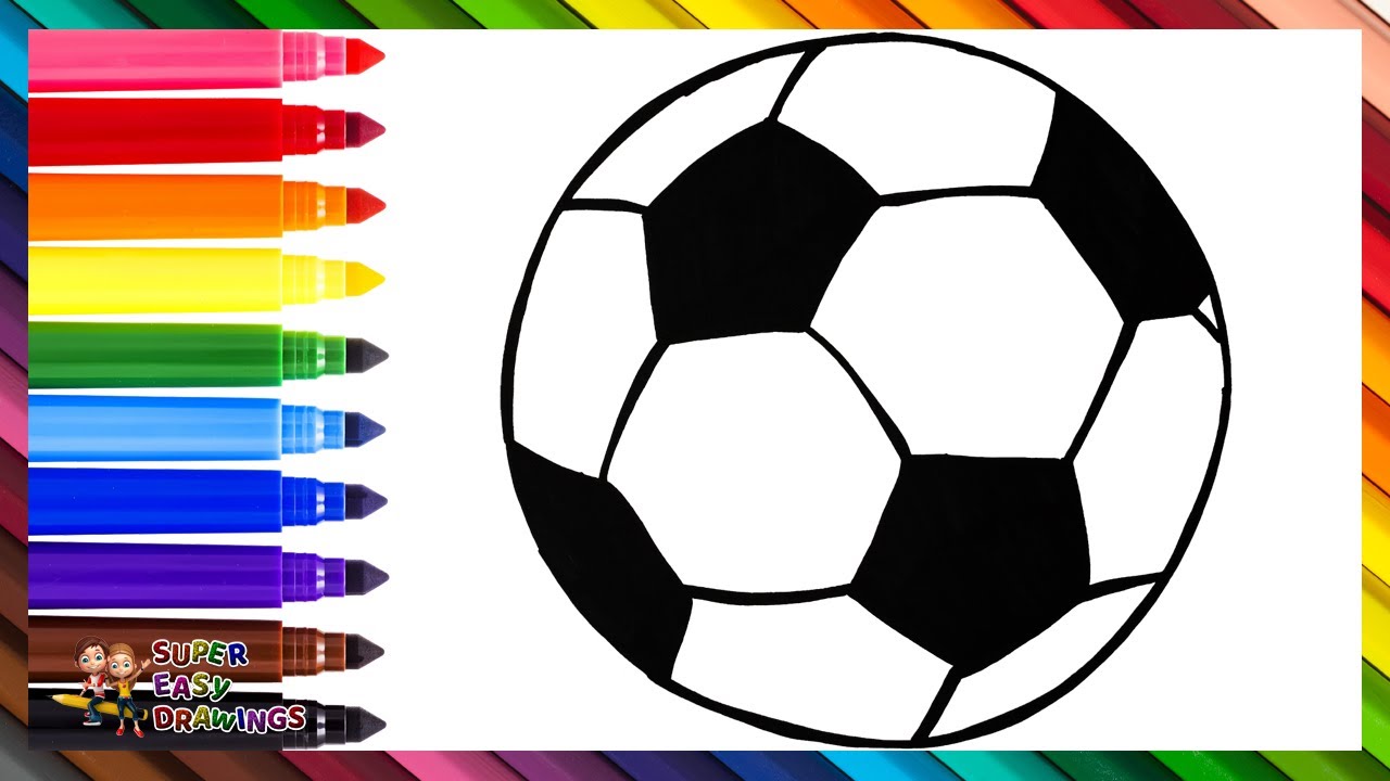 How to Draw a Soccer Ball ⚽ Draw and Color a Rainbow Football Ball 🌈 Drawings for Kids