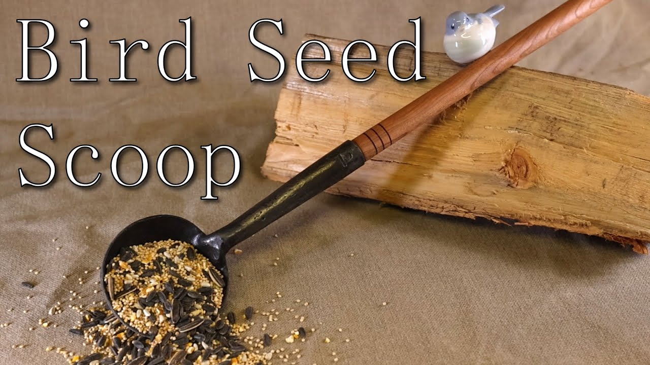 Forging an iron Scoop with turned wood handle