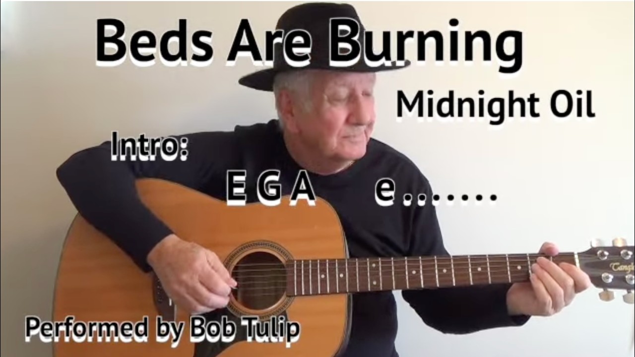 BEDS ARE BURNING (Midnight Oil) Lyrics with Chords On-Screen