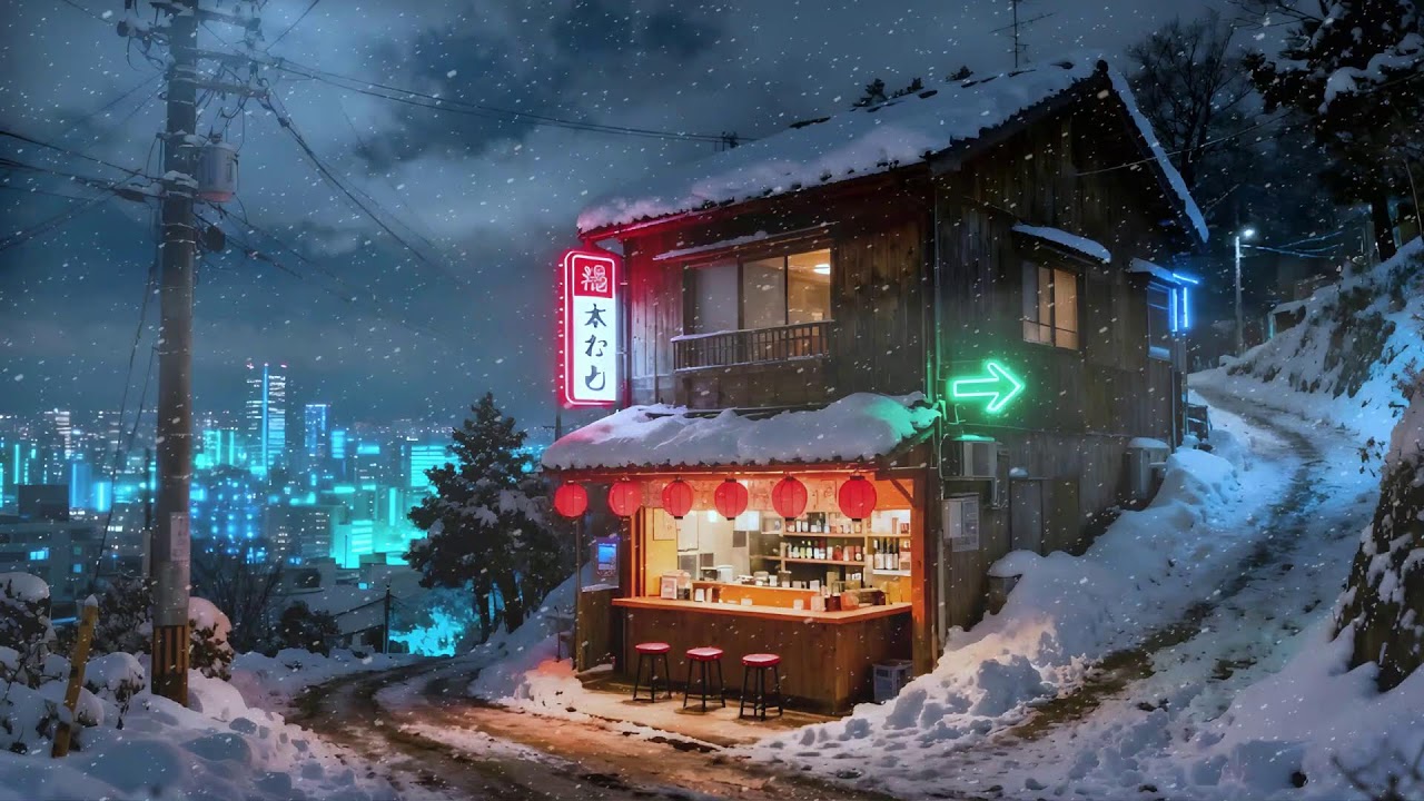 Late Night Ramen & Fireplace Vibes 🍜🔥 | Soft Japanese Lo-Fi for Deep Focus