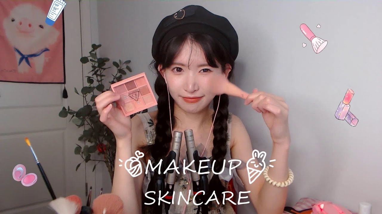 ASMR 沉浸式護膚化妝 輕語視覺助眠 Doing Your Skincare & Makeup｜Whispering