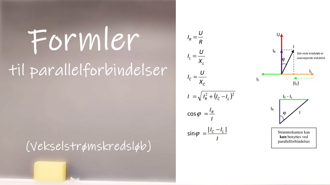 AC-kredsløb, parallelforbindelse (formler)