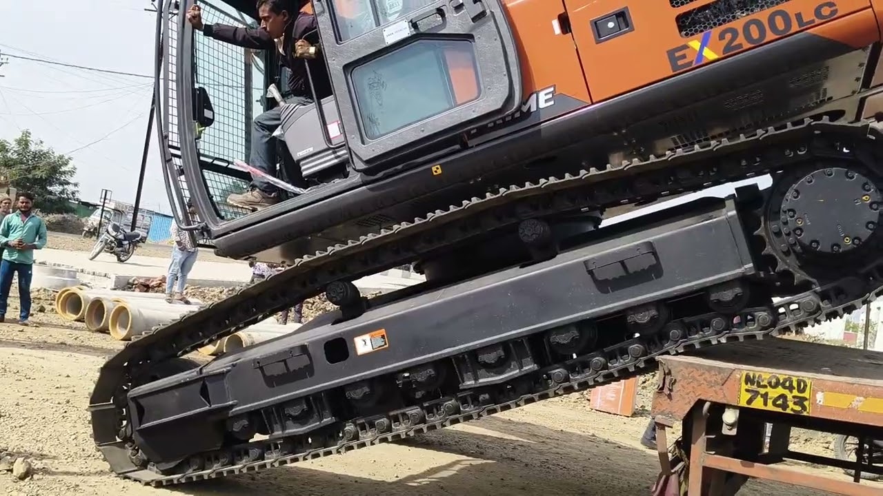Unloading Brand New Tata Hitachi Ex200 lc prime Excavator...  