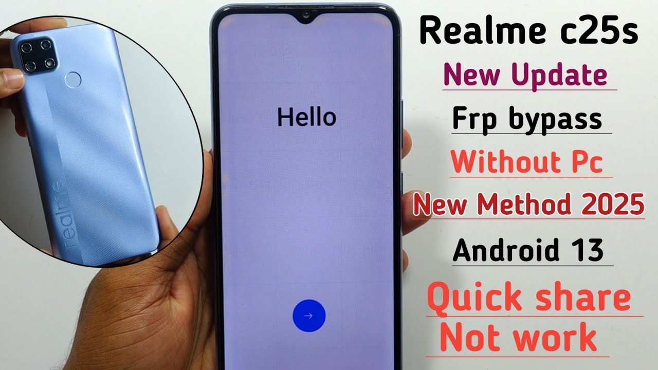 Realme C25s Frp Bypass Android 13 | Without PC | New Update ✓Realme C25 Google Account Bypass Remove