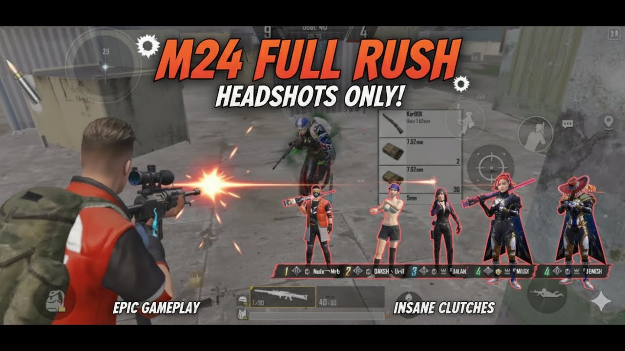 HEADSHOT MACHINE 💀🎯 | M24 Sniping Legends 👑🔥M24 KILLS LIKE THIS 😈🎯