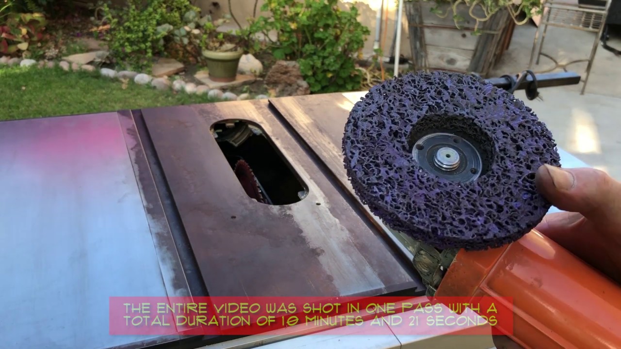 Table saw top rust removal
