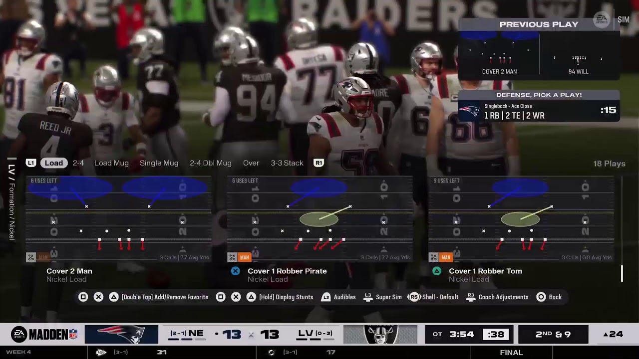 Madden 26. All madden difficulty. Pure simulation 12min quarters Raiders franchise. 2029-30 season.
