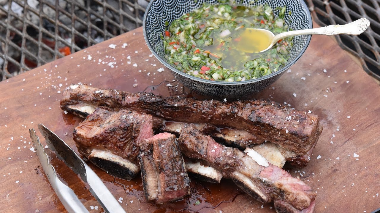 Flanken Cut Beef Ribs, Hot 'N Fast on the Parrilla